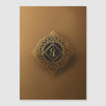 Gilded Romance: Cartão de Casamento de Ouro de Lux