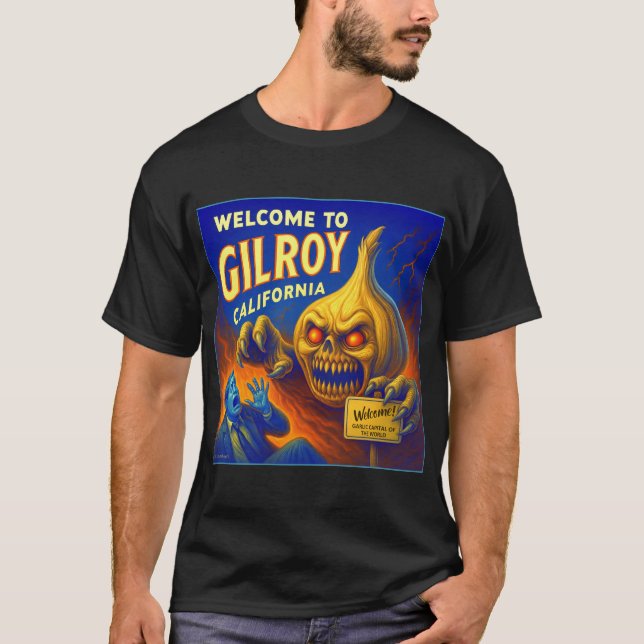 GILROY, CALIFÓRNIA CAMISETA DE ALHO.   (Frente)