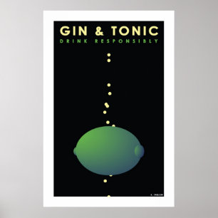 Gim & tónico (grande poster de papel arquivístic