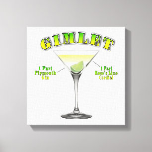 Gimlet Martini Cocktail Recebe Canvas de 12"x12"