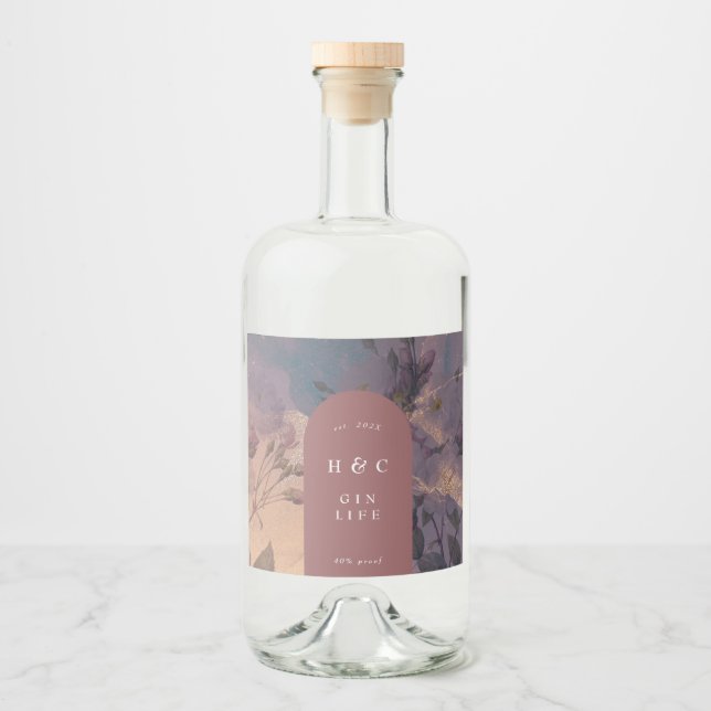 GIN Botânico Púrpura Floral Elegante (Frente)