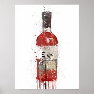 Gin Bottle Wall Art Impressão "Berry"