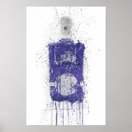 Gin Bottle Wall Art Impressão 'Periwinkle