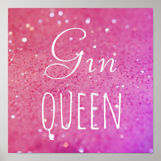 Gin Queen Pink Bokeh Poster (Frente)