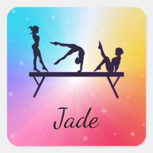 Ginástica Arco-Íris Stars Adesivos Quadrados