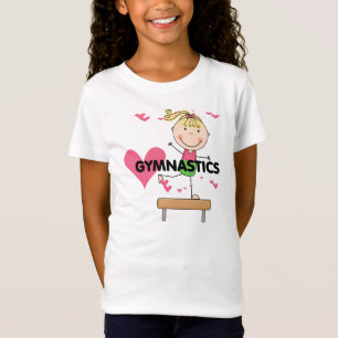 GINÁSTICA - camiseta louro do feixe de equilíbri
