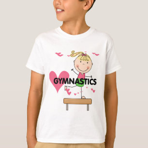 GINÁSTICA - camiseta louro do feixe de equilíbri