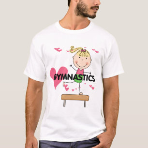 GINÁSTICA - camiseta louro do feixe de equilíbrio