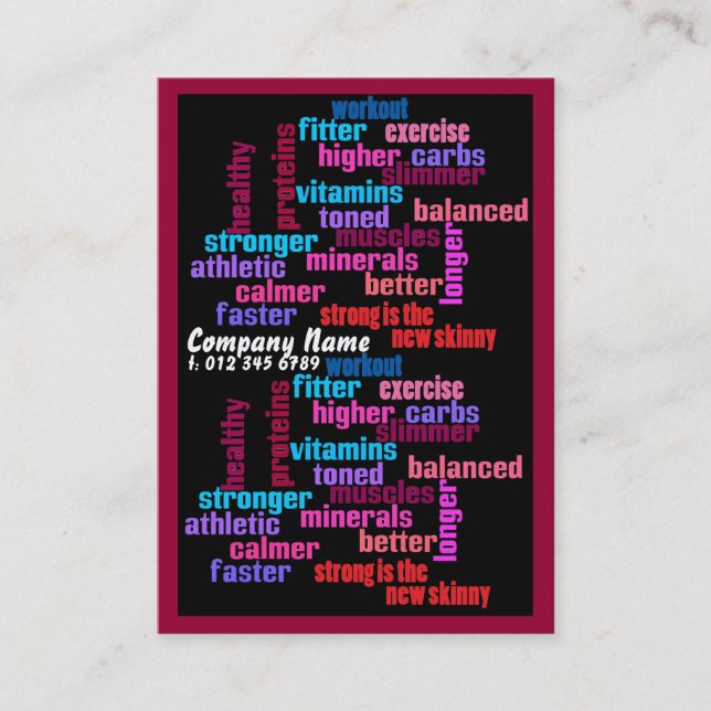 ginástica, clube desportivo ou cartão de visita de (Frente)