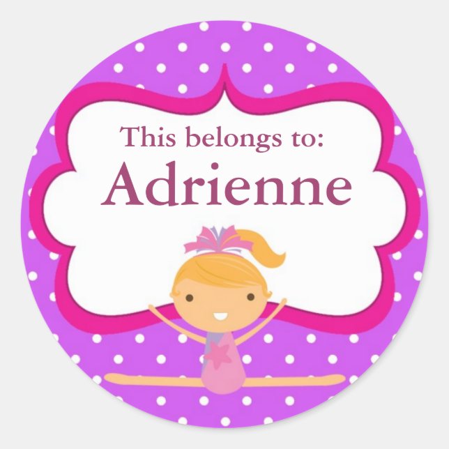 ginástica de pontos roxos de volta aos adesivos es (Frente)