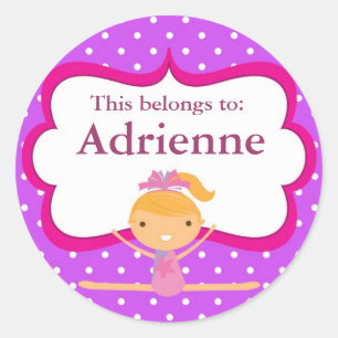 ginástica de pontos roxos de volta aos adesivos es