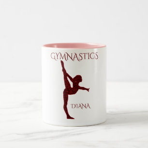 Ginástica, duas caneca de café personalizada.