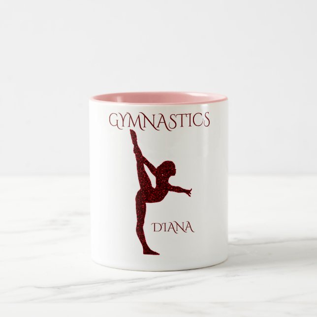 Ginástica, duas caneca de café personalizada. (Centro)