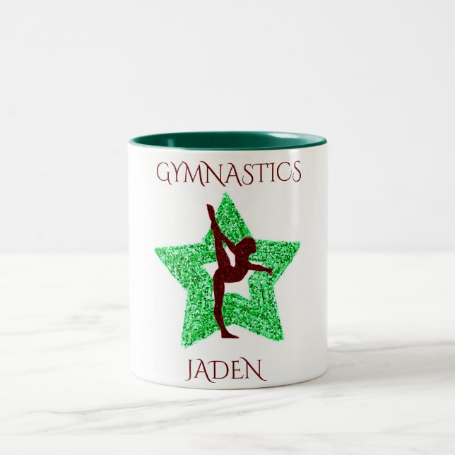 Ginástica, duas caneca de café personalizada. (Centro)