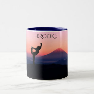 Ginástica, duas caneca de café personalizada.