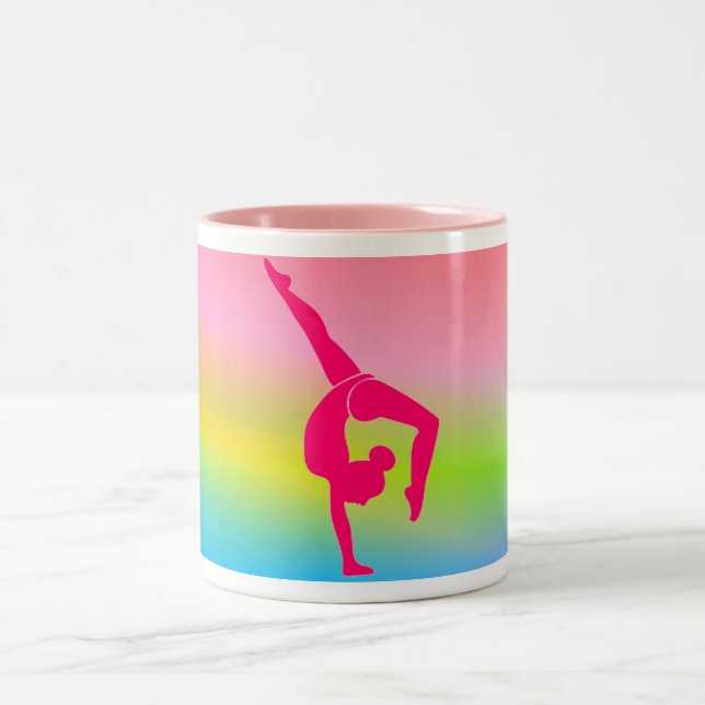 Ginástica, duas caneca de café tonta. (Centro)