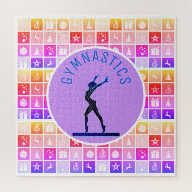 Ginástica Natal Themed Rainbow Quebra-cabeça (Vertical)