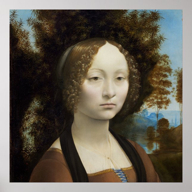 Ginevra de' Benci por Leonardo da Vinci - Poster (Frente)