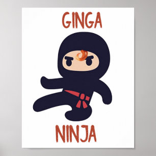Ginga Ninja Poster Redhead Engraçado Muro