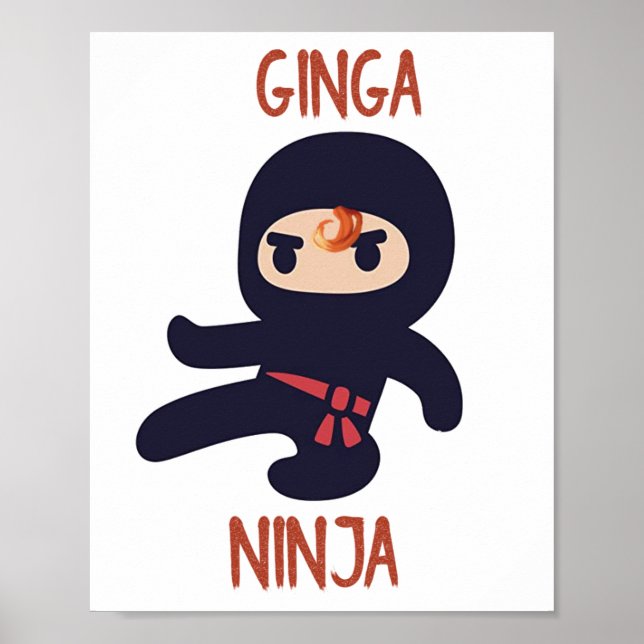 Ginga Ninja Poster Redhead Engraçado Muro (Frente)