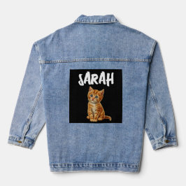 GINGER CAT KITTEN PERSONALIZADO Denim Jean Jaqueta