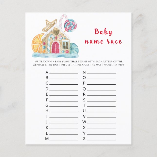 Ginger house cookies jogo de corrida de nomes de b (Frente)