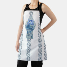 Ginger Jar Apron Azul e Branco
