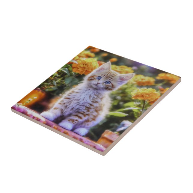 Ginger Kitten em um Jardim Flor (Lateral)
