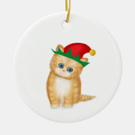 Ginger kitten personalizado ornamento da árvore de