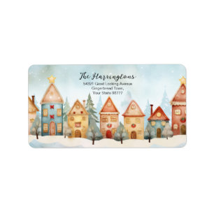 Gingerbird Casas de Natal Endereço Etiquetas