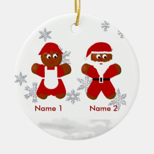 Gingerbird Sr. e Sra. Papais noeis Enfeites de nat