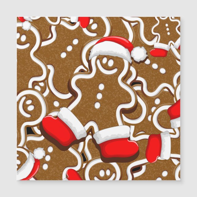 Gingerbread Man Christmas Santa Claus Throw Pillow (Frente)