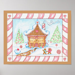 Gingercake Heart House Impressão Poster