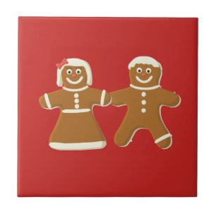 Gingercake Man and Woman on Red