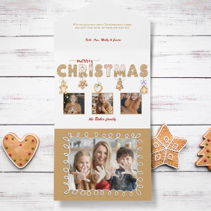 Gingerpão bonito, multifoto de Natal feliz
