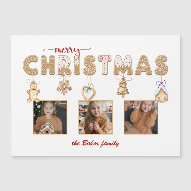 Gingerpão bonito, multifoto de Natal feliz (Frente)