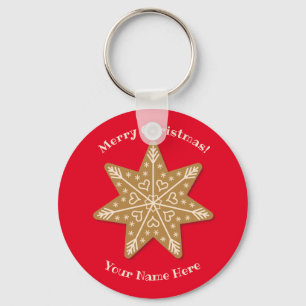 Gingerpão Snowflake Chaveiro de Corrente de Natal
