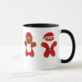 Gingerpão Sr. e Sra. Papai Noel Caneca de Natal