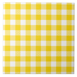 Gingham Amarelo e Branco verifica padrão quadrado