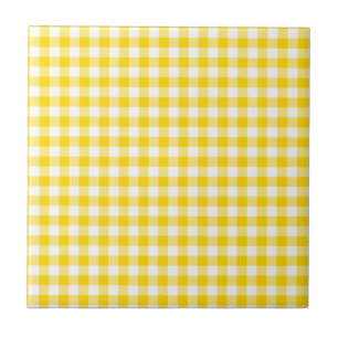 Gingham Amarelo e Branco verifica padrão quadrado