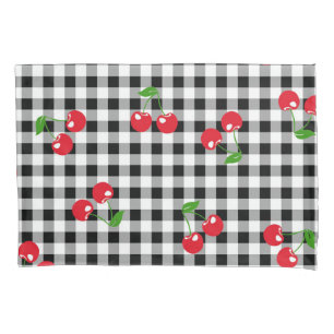 Gingham Branco Preto, Cereja Cura-Chic