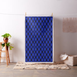 Gingham Check Blue and Black Patternos Tecido