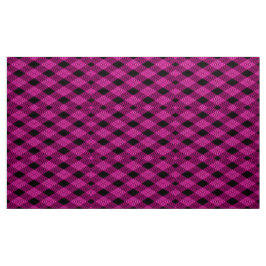 Gingham Check Magenta e Tecido de Padrão Preto