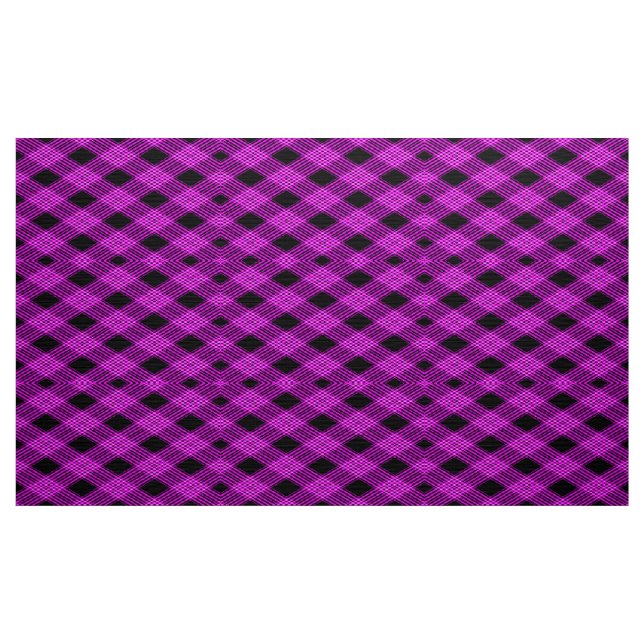 Gingham Check Purple and Black Patterno Tecido (Jarda)