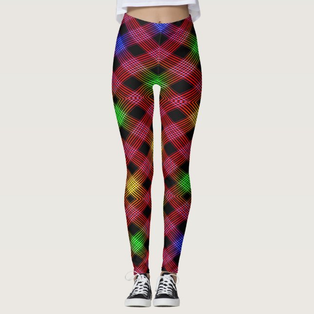 Gingham Checkered Multicolor Leggings (Frente)