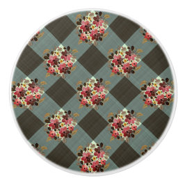 Gingham, Cinza do País, com Flores de Borgonha