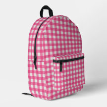 Gingham com verificação de xadrez branca rosa