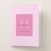 Gingham, cor-de-rosa, com um padrão de Xadrez pers