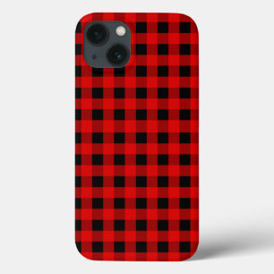 Gingham de Feriado de Xadrez de Buffalo Vermelho e
