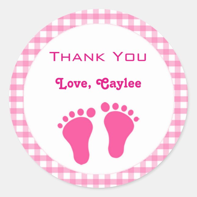 Gingham - Etiqueta de Favor de Presente (Frente)